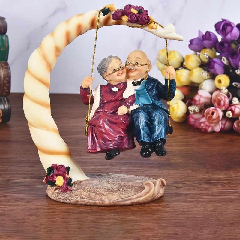 Chinese Swing Old Couples Resi - Resin Art Gift For Anniversary บทวิจารณ์และราคา