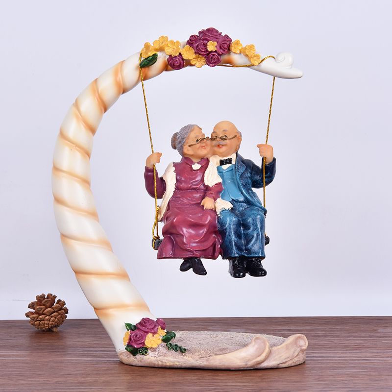 Chinese Swing Old Couples Resi - Resin Art Gift For Anniversary บทวิจารณ์และราคา