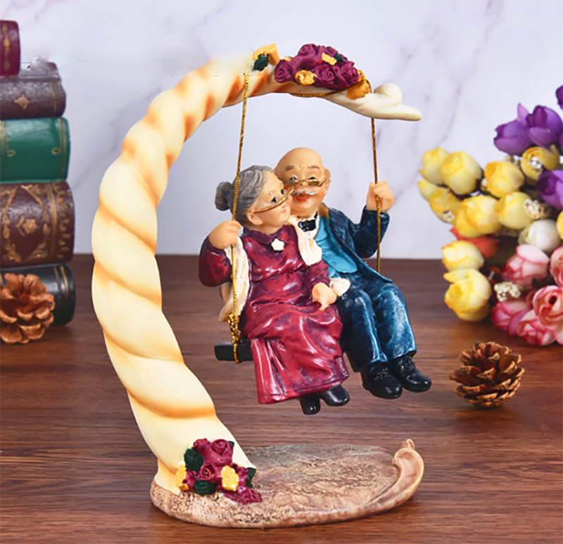 Chinese Swing Old Couples Resi - Resin Art Gift For Anniversary บทวิจารณ์และราคา