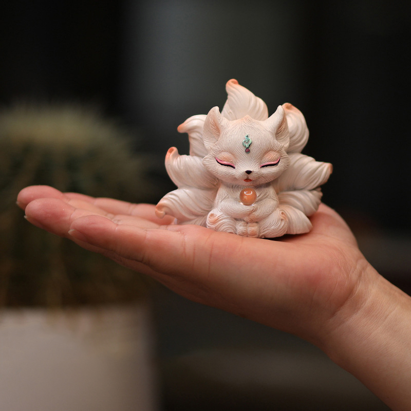 Cute Nine-tailed Fox Miniature - Resin Art Aesthetic บทวิจารณ์และราคา