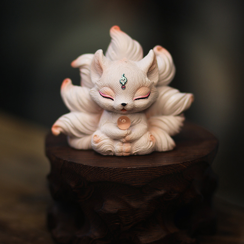Cute Nine-tailed Fox Miniature - Resin Art Aesthetic บทวิจารณ์และราคา