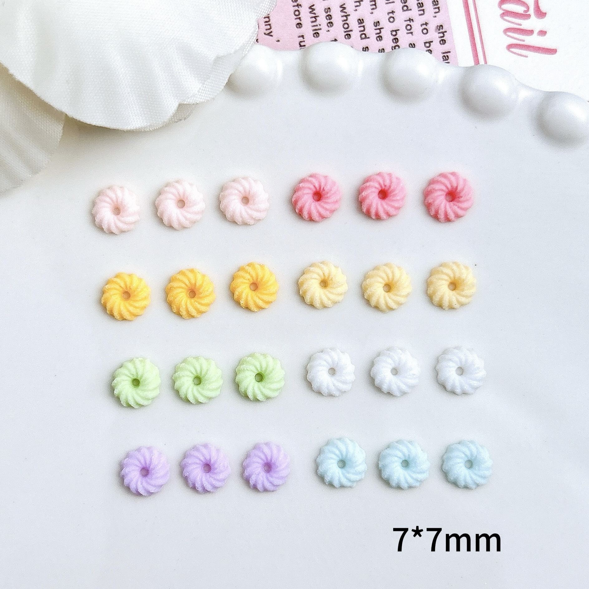 Mixed Color 7mm Macaron Cookie - Resin Art Earrings Material บทวิจารณ์และราคา