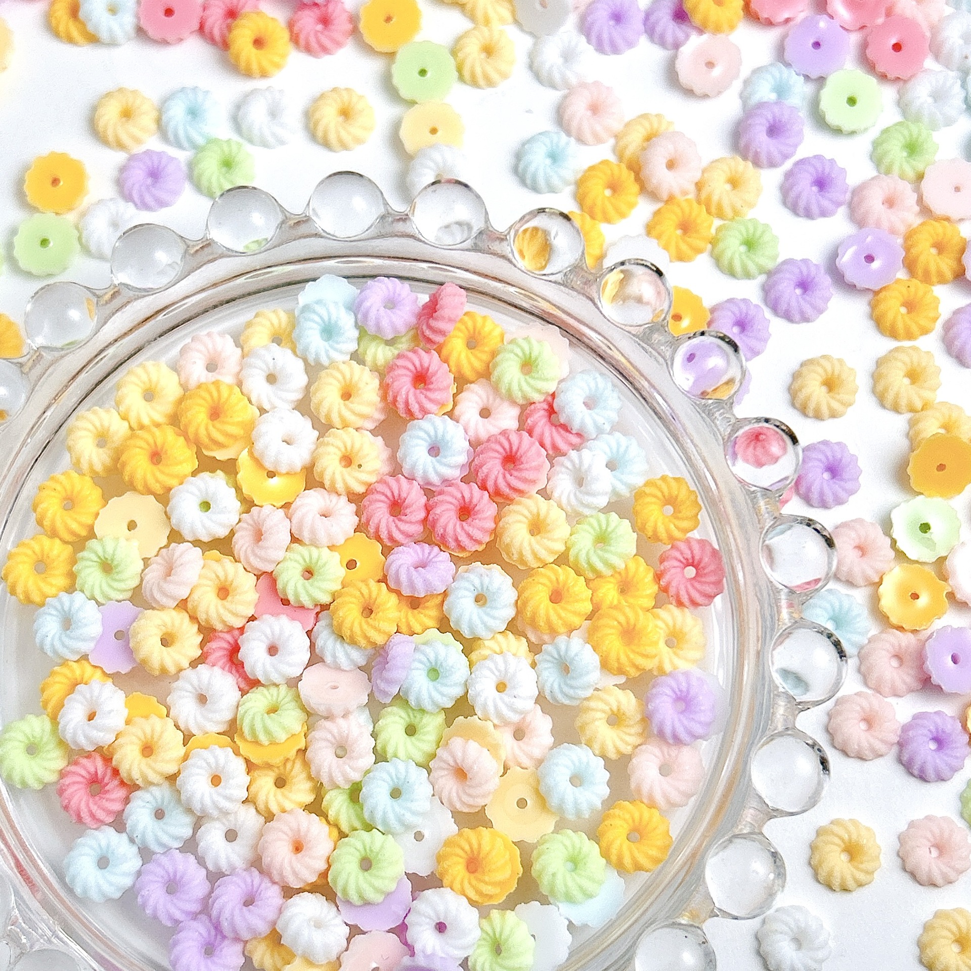 Mixed Color 7mm Macaron Cookie - Resin Art Earrings Material บทวิจารณ์และราคา