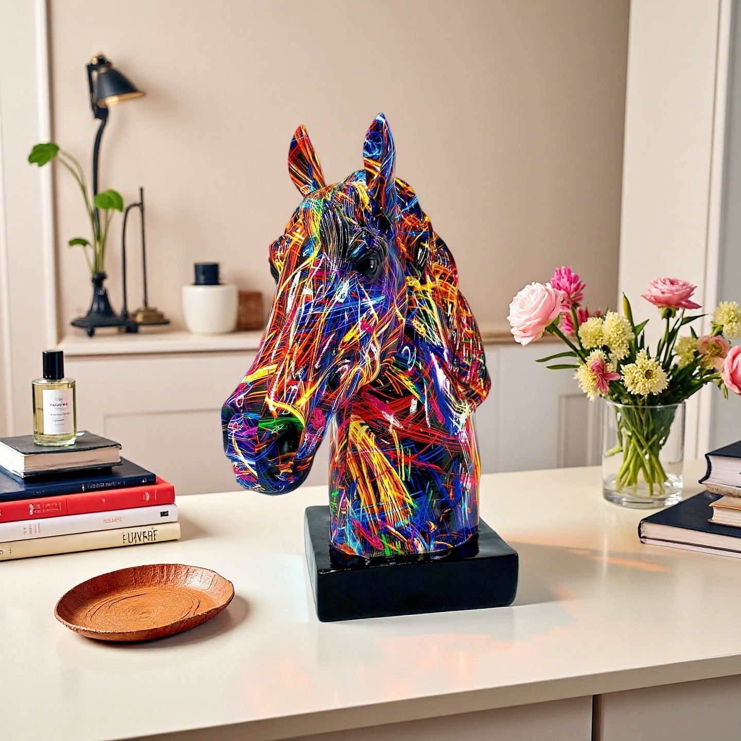 Creative Resin  Horse Head Orn - Resin Art Decor บทวิจารณ์และราคา