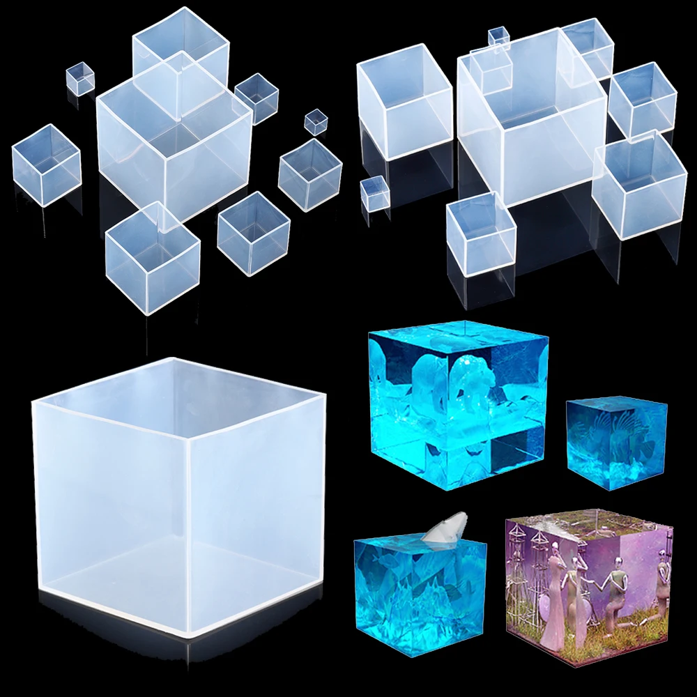 Clear Silicone Cube Molds Larg - Resin Art Cube บทวิจารณ์และราคา