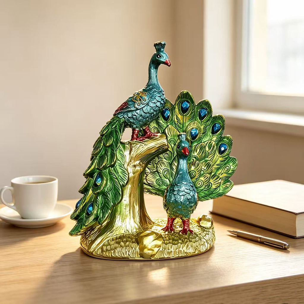 Luxury Peacock Resin Sculpture - Resin Art Gift For Anniversary บทวิจารณ์และราคา