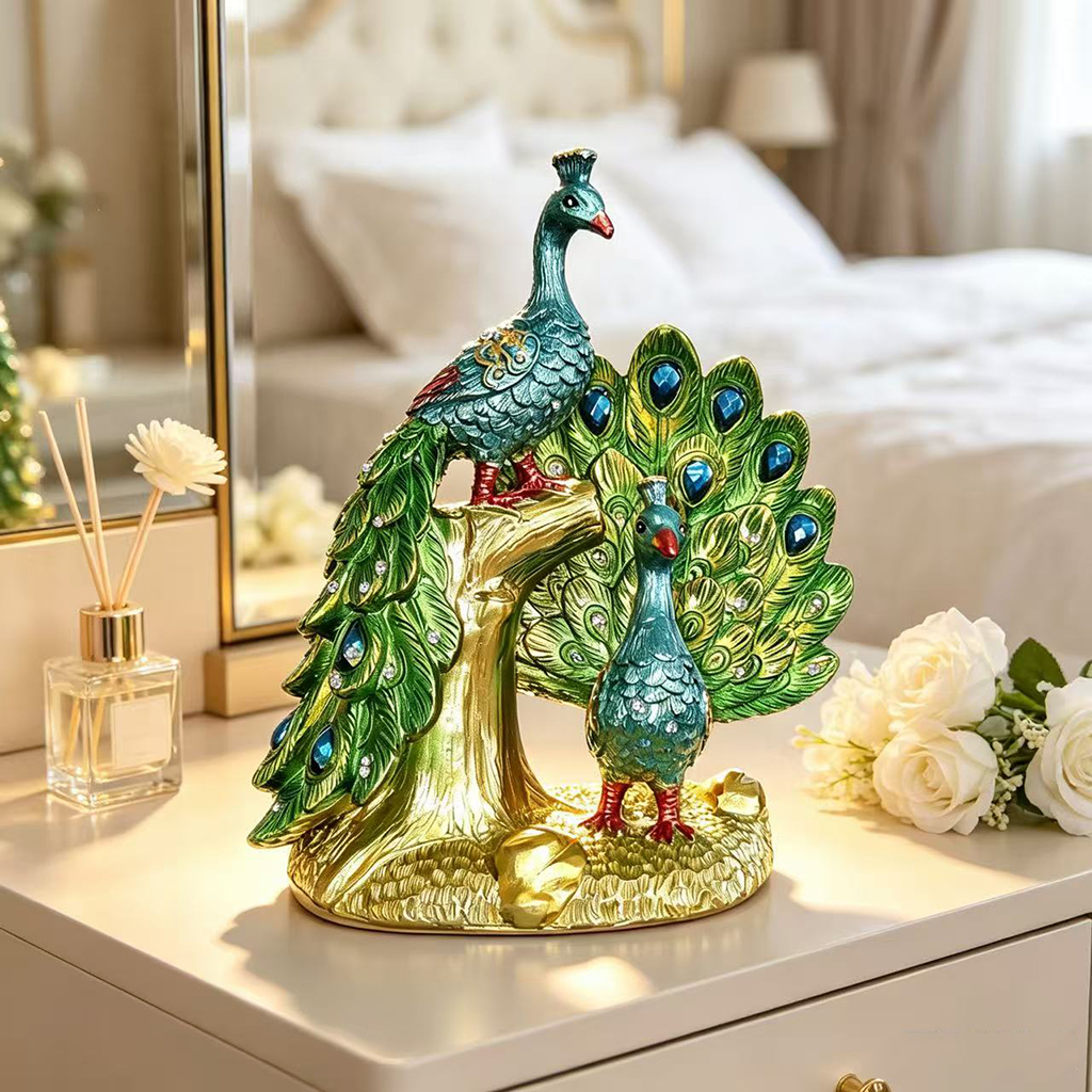 Luxury Peacock Resin Sculpture - Resin Art Gift For Anniversary บทวิจารณ์และราคา