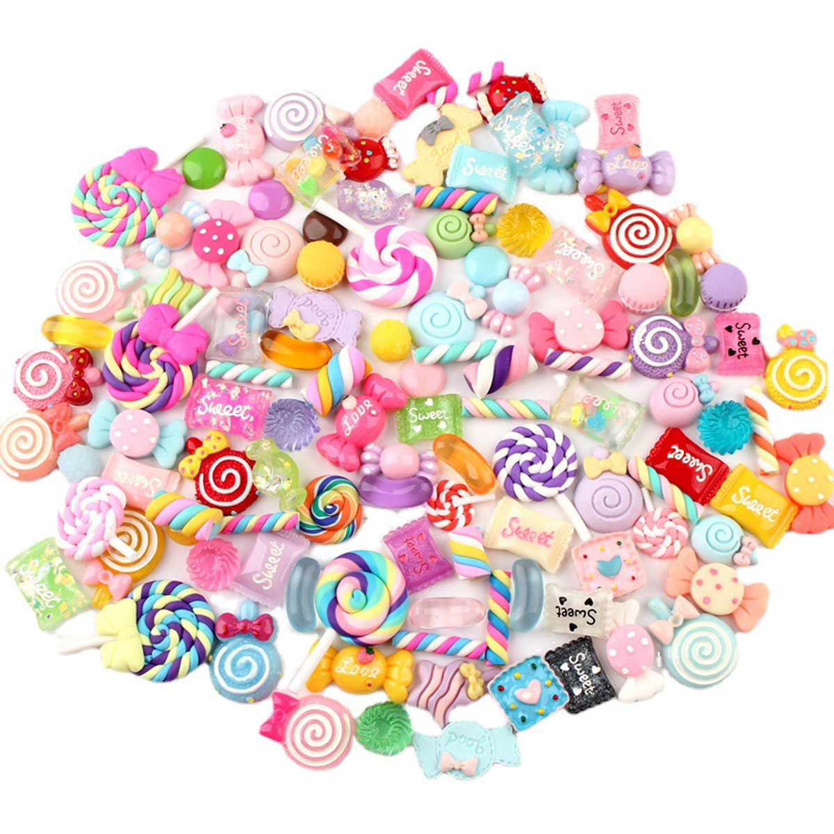 30pcs Random Candy Slime Charm - Resin Art Calligraphy บทวิจารณ์และราคา