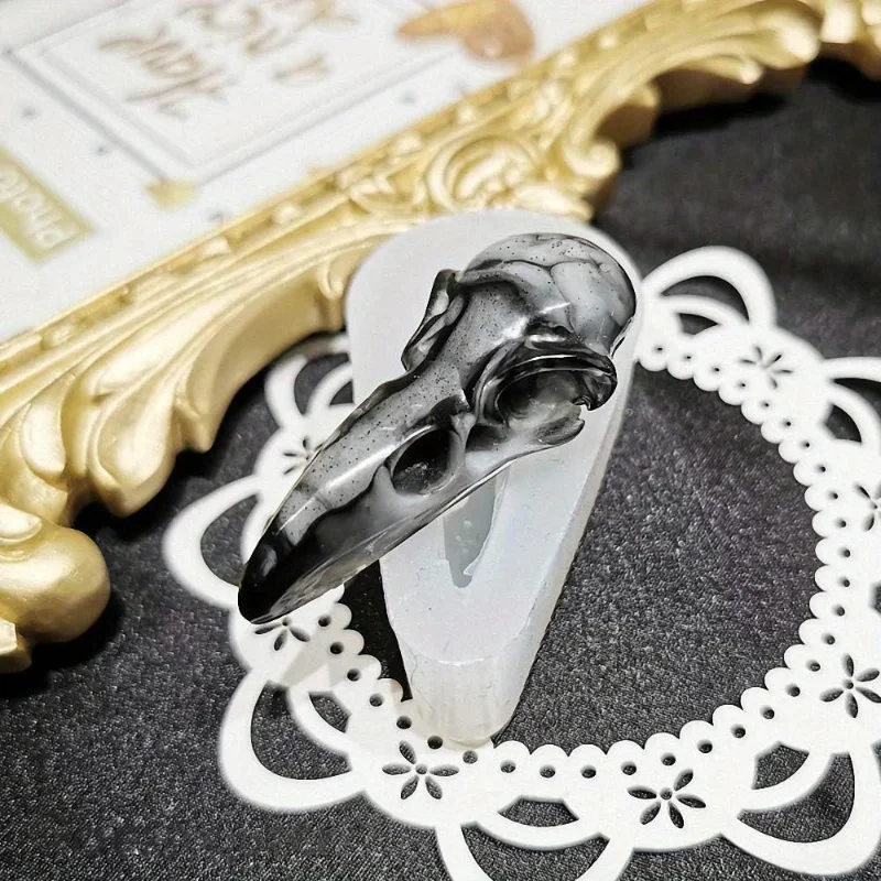 1 Pack Small 3D Crow Skull Sil - Resin Art And Jewelry บทวิจารณ์และราคา