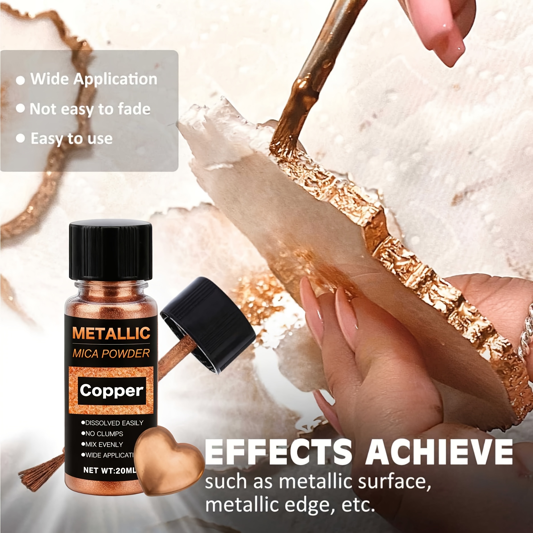 Metallic Mica Powder, Brushed  - Resin Art Letters บทวิจารณ์และราคา