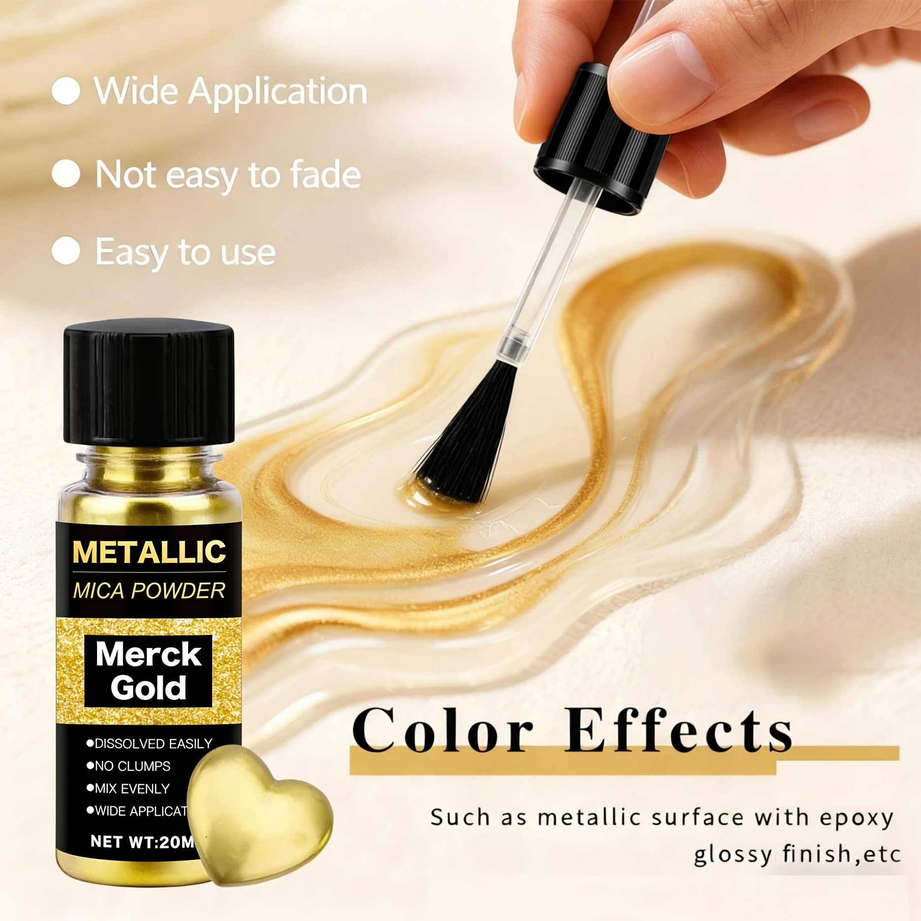 Metallic Mica Powder, Brushed  - Resin Art Letters บทวิจารณ์และราคา