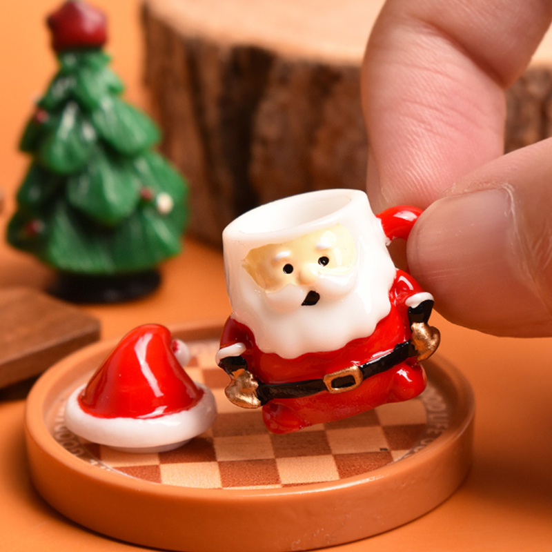 Mini Santa Teacup Ornament - R - Resin Art Decor บทวิจารณ์และราคา