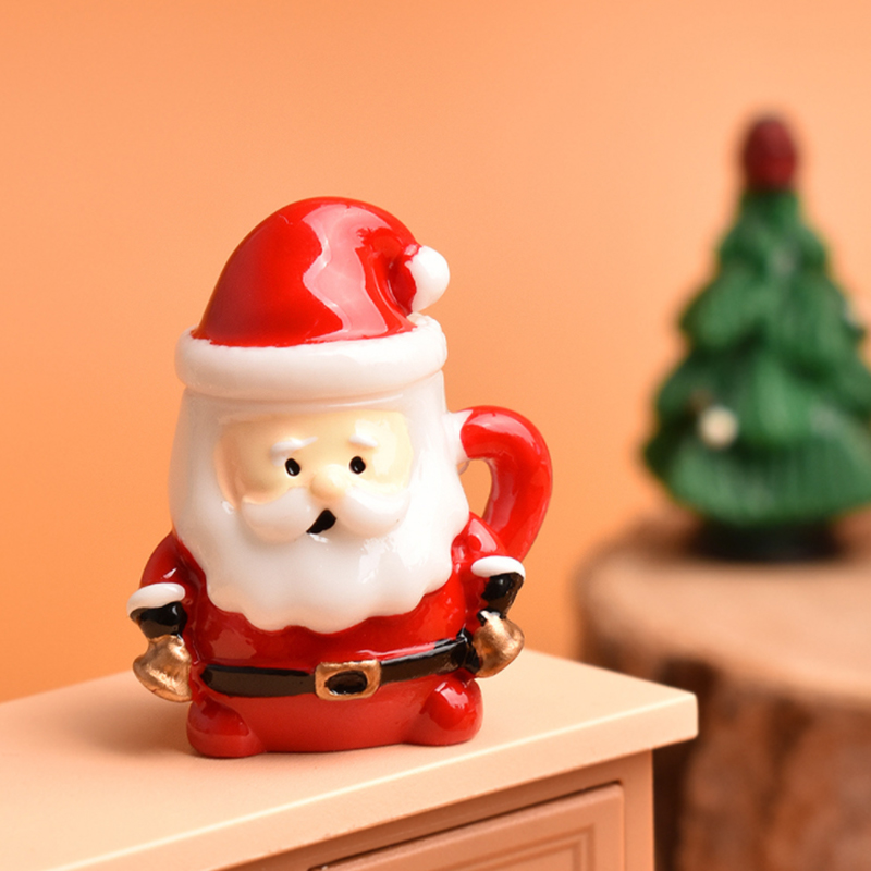 Mini Santa Teacup Ornament - R - Resin Art Decor บทวิจารณ์และราคา