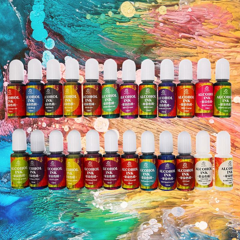 24 Color 10ml Art Ink Alcohol  - Resin Art Alcohol Ink บทวิจารณ์และราคา