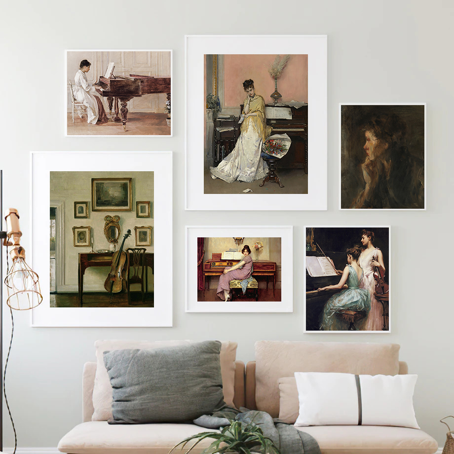Girl Reading Vintage Oil Paint - Resin Art On Canvas บทวิจารณ์และราคา