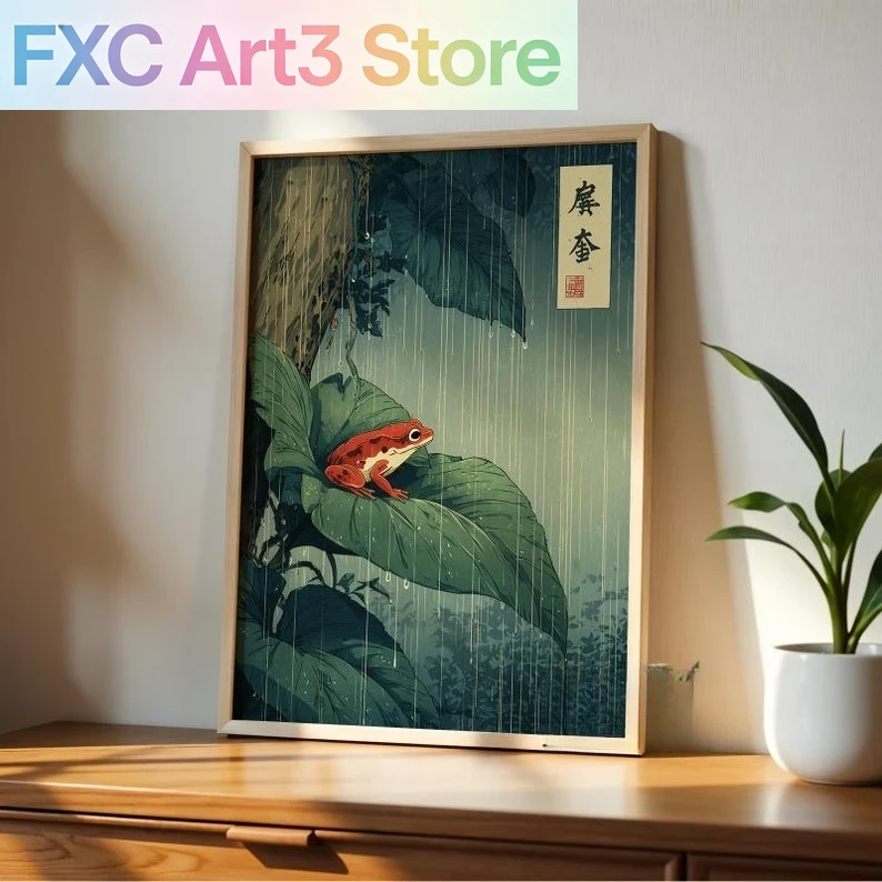 Frameless ,1pc Japanese Frog C - Resin Art On Canvas บทวิจารณ์และราคา