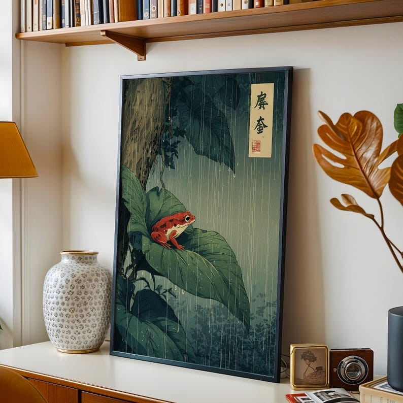Frameless ,1pc Japanese Frog C - Resin Art On Canvas บทวิจารณ์และราคา