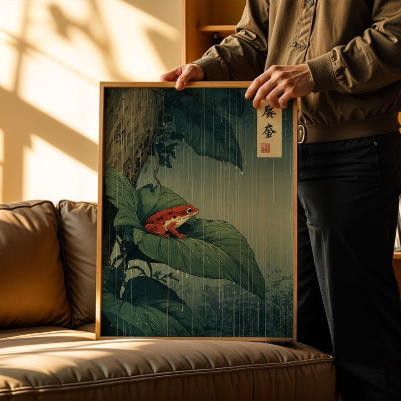 Frameless ,1pc Japanese Frog C - Resin Art On Canvas บทวิจารณ์และราคา