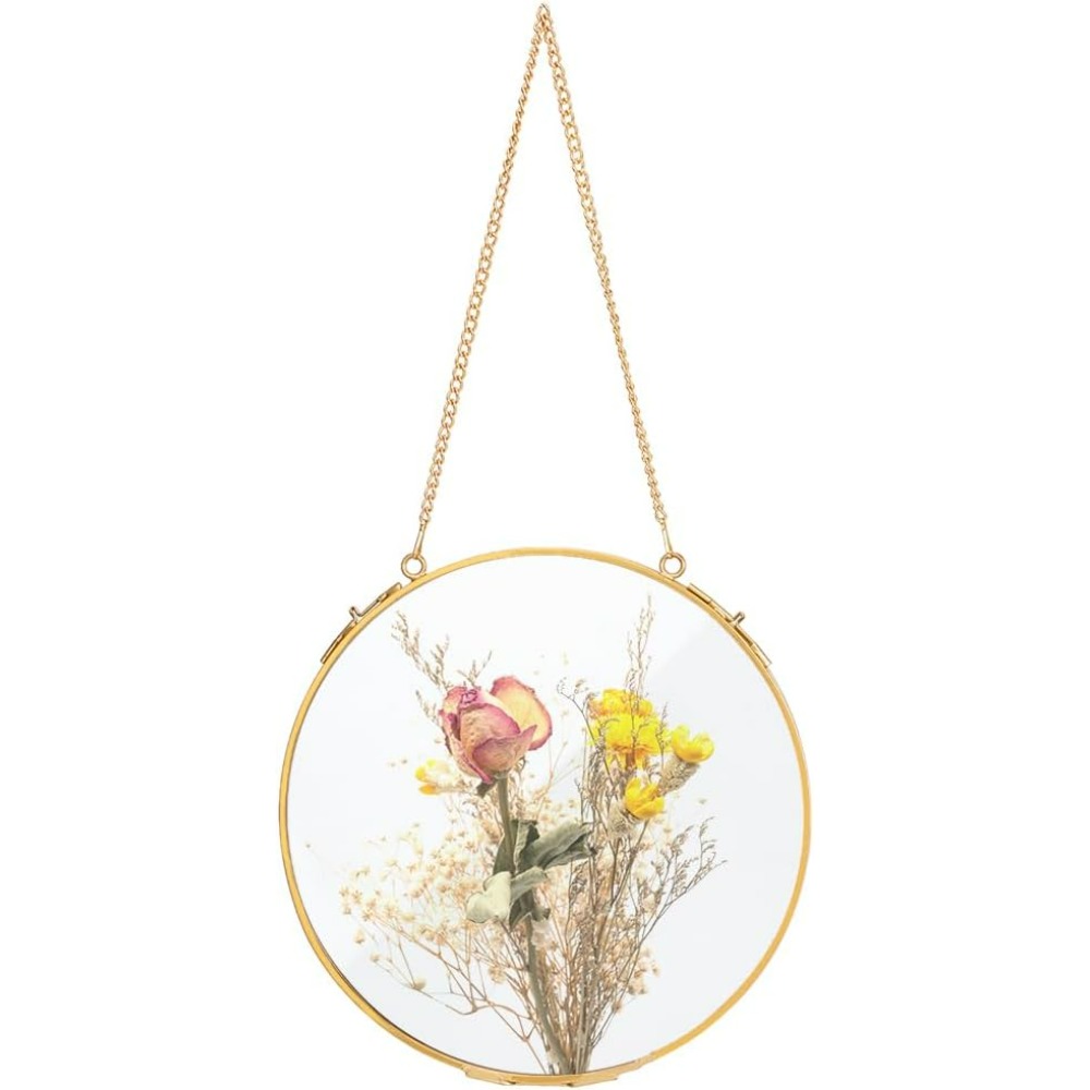 1Pcs 7.8 Inches Hanging Glass  - Dried Flower Pressed บทวิจารณ์และราคา