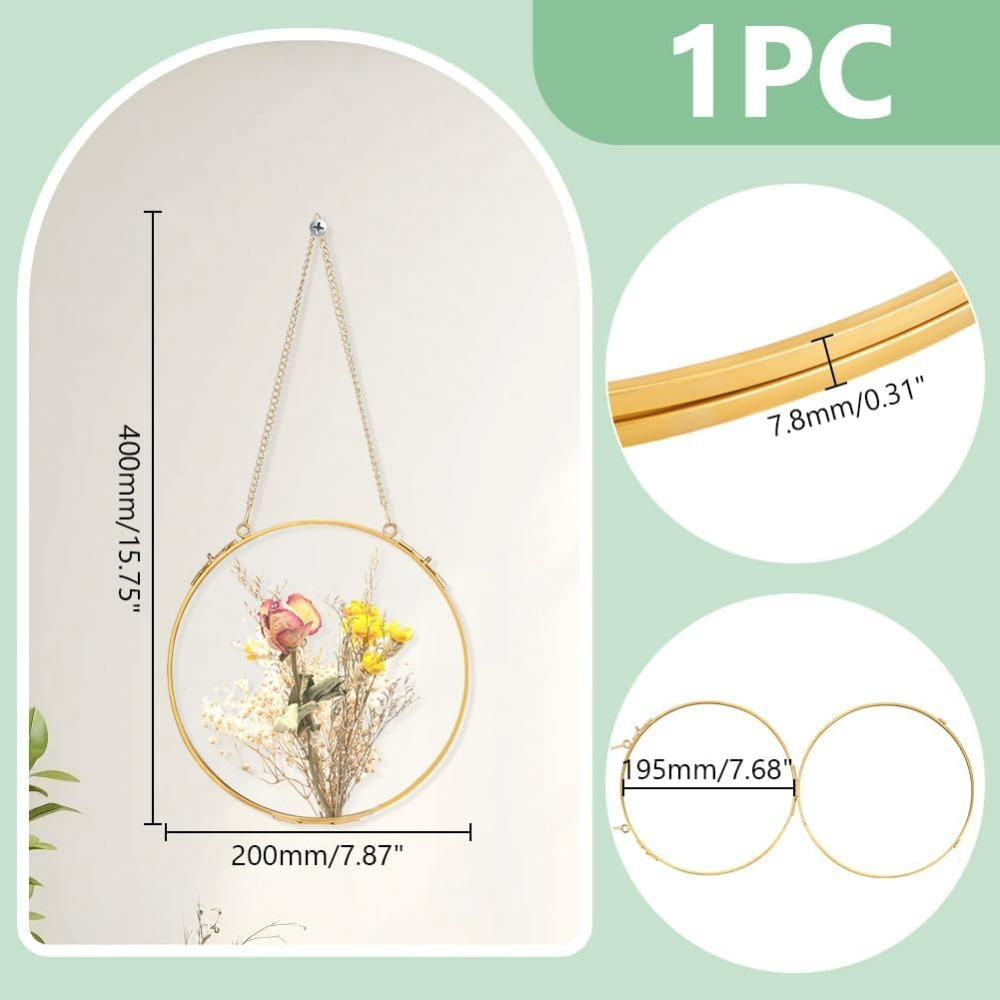 1Pcs 7.8 Inches Hanging Glass  - Dried Flower Pressed บทวิจารณ์และราคา