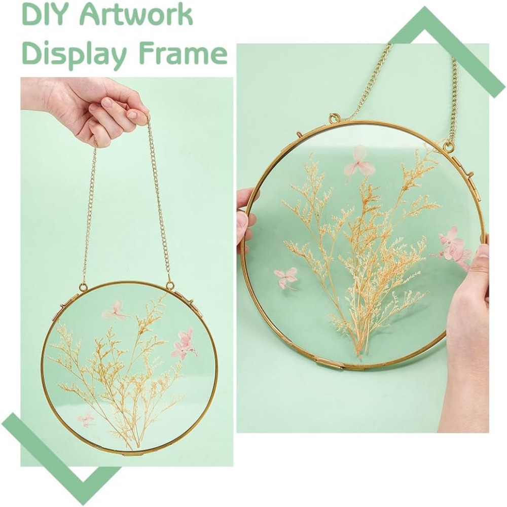 1Pcs 7.8 Inches Hanging Glass  - Dried Flower Pressed บทวิจารณ์และราคา