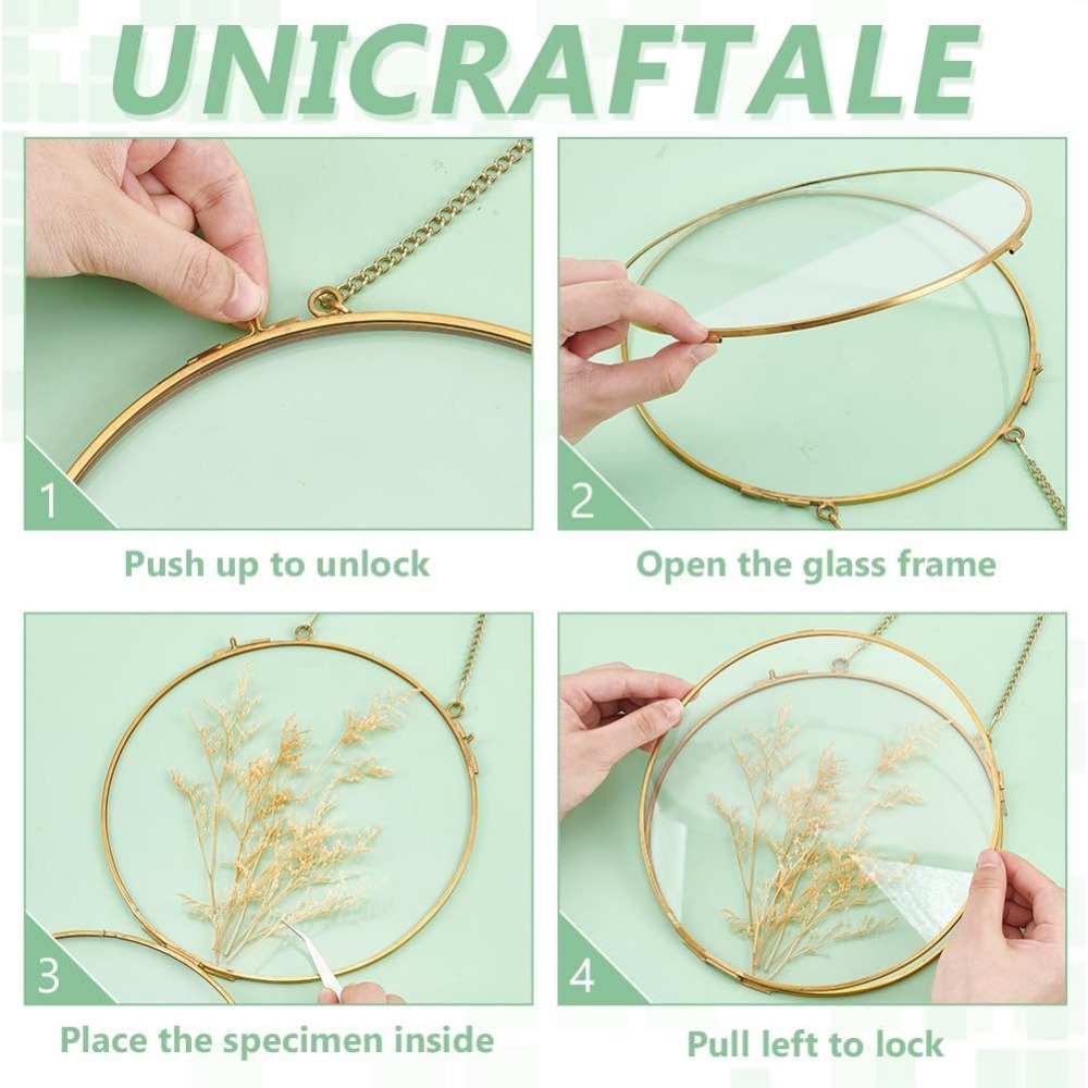 1Pcs 7.8 Inches Hanging Glass  - Dried Flower Pressed บทวิจารณ์และราคา