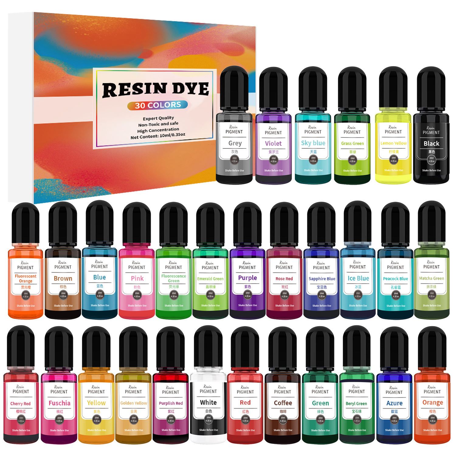 24/30 Colors Set 10ml Epoxy Re - Resin Art Alcohol Ink บทวิจารณ์และราคา