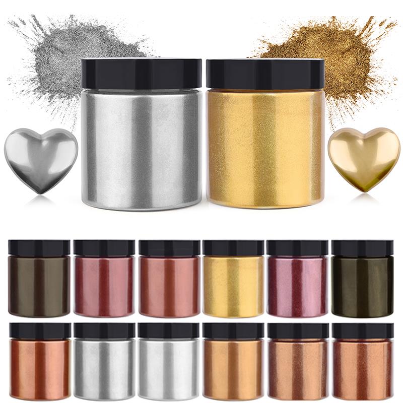 50g Shimmer Metallic Gold Silv - Resin Art Letters บทวิจารณ์และราคา