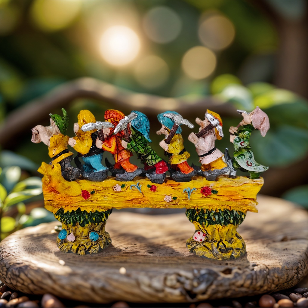 Cute Seven Dwarfs Stump Statue - Resin Art Aesthetic บทวิจารณ์และราคา