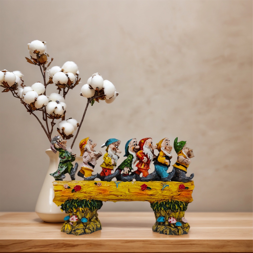 Cute Seven Dwarfs Stump Statue - Resin Art Aesthetic บทวิจารณ์และราคา