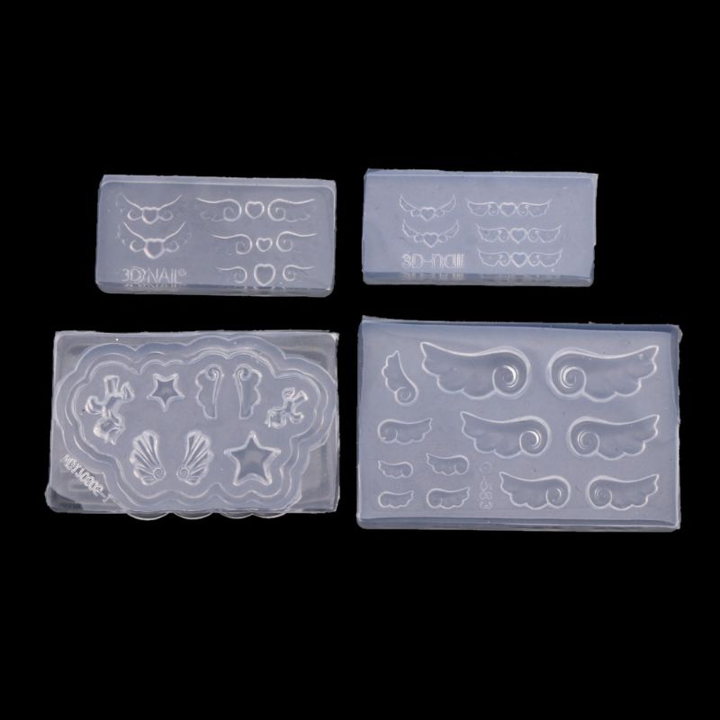 4Pcs DIY Mini Heart Wings Resi - Resin Art Earrings Material บทวิจารณ์และราคา