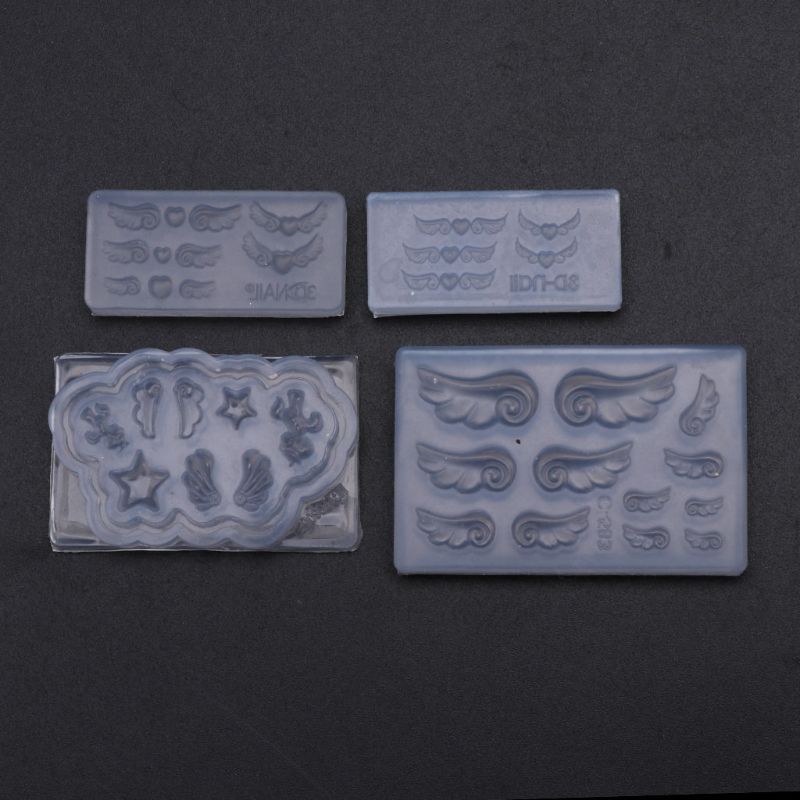 4Pcs DIY Mini Heart Wings Resi - Resin Art Earrings Material บทวิจารณ์และราคา