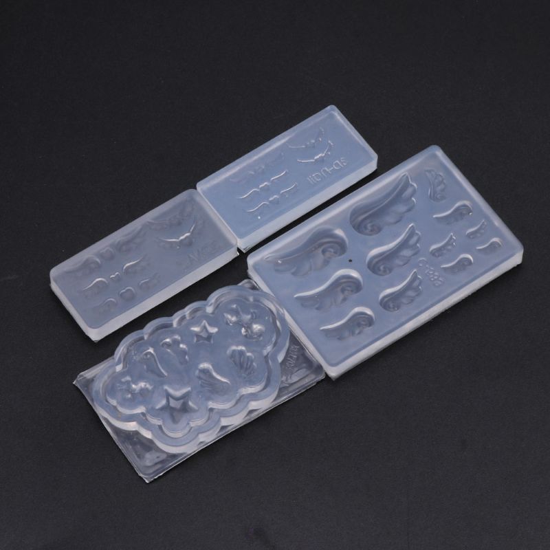 4Pcs DIY Mini Heart Wings Resi - Resin Art Earrings Material บทวิจารณ์และราคา