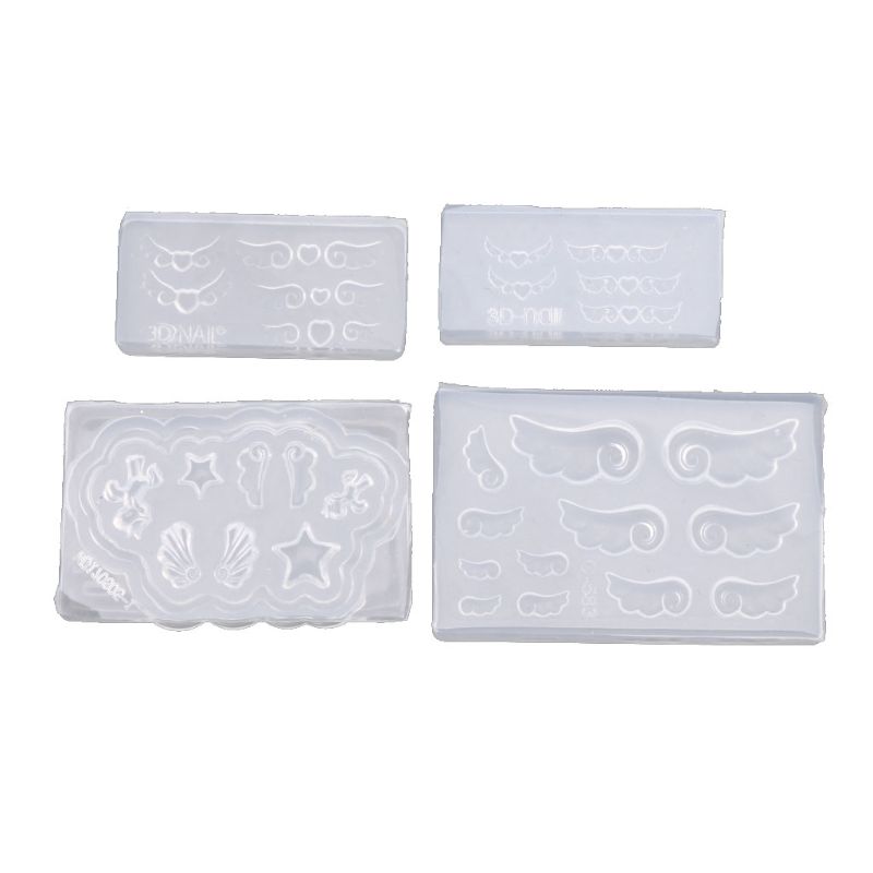 4Pcs DIY Mini Heart Wings Resi - Resin Art Earrings Material บทวิจารณ์และราคา