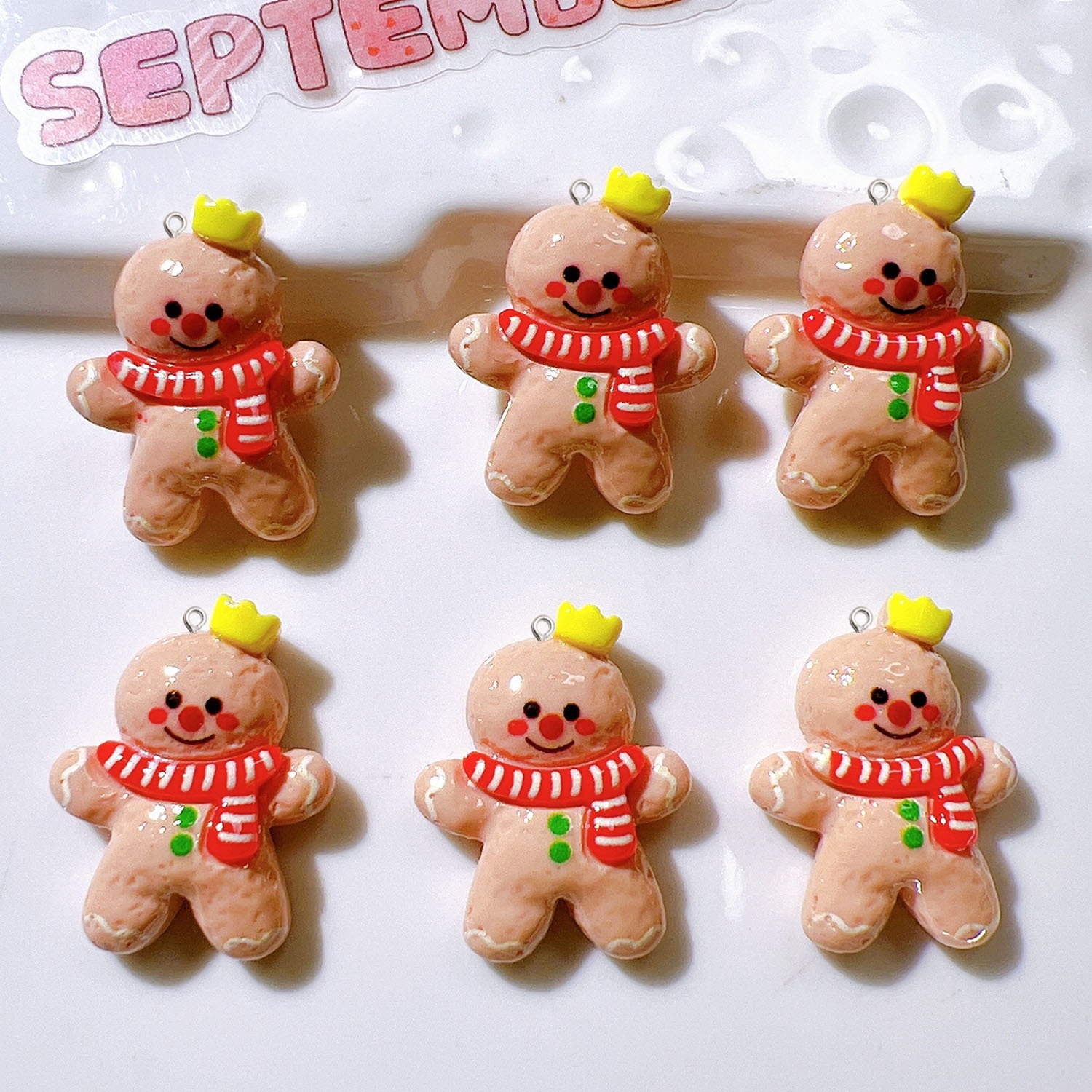 10Pcs Cute Christmas Doll Plan - Resin Art Earrings Material บทวิจารณ์และราคา