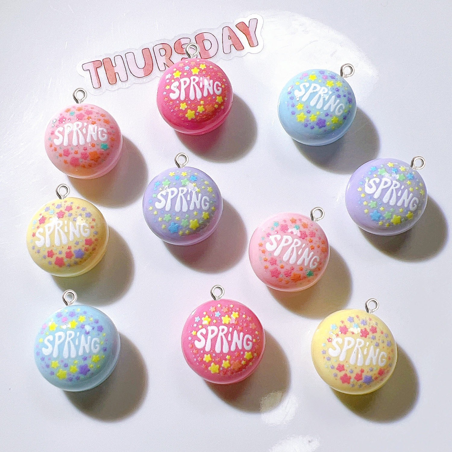 10Pcs Circular Planar Resin Ch - Resin Art Earrings Material บทวิจารณ์และราคา