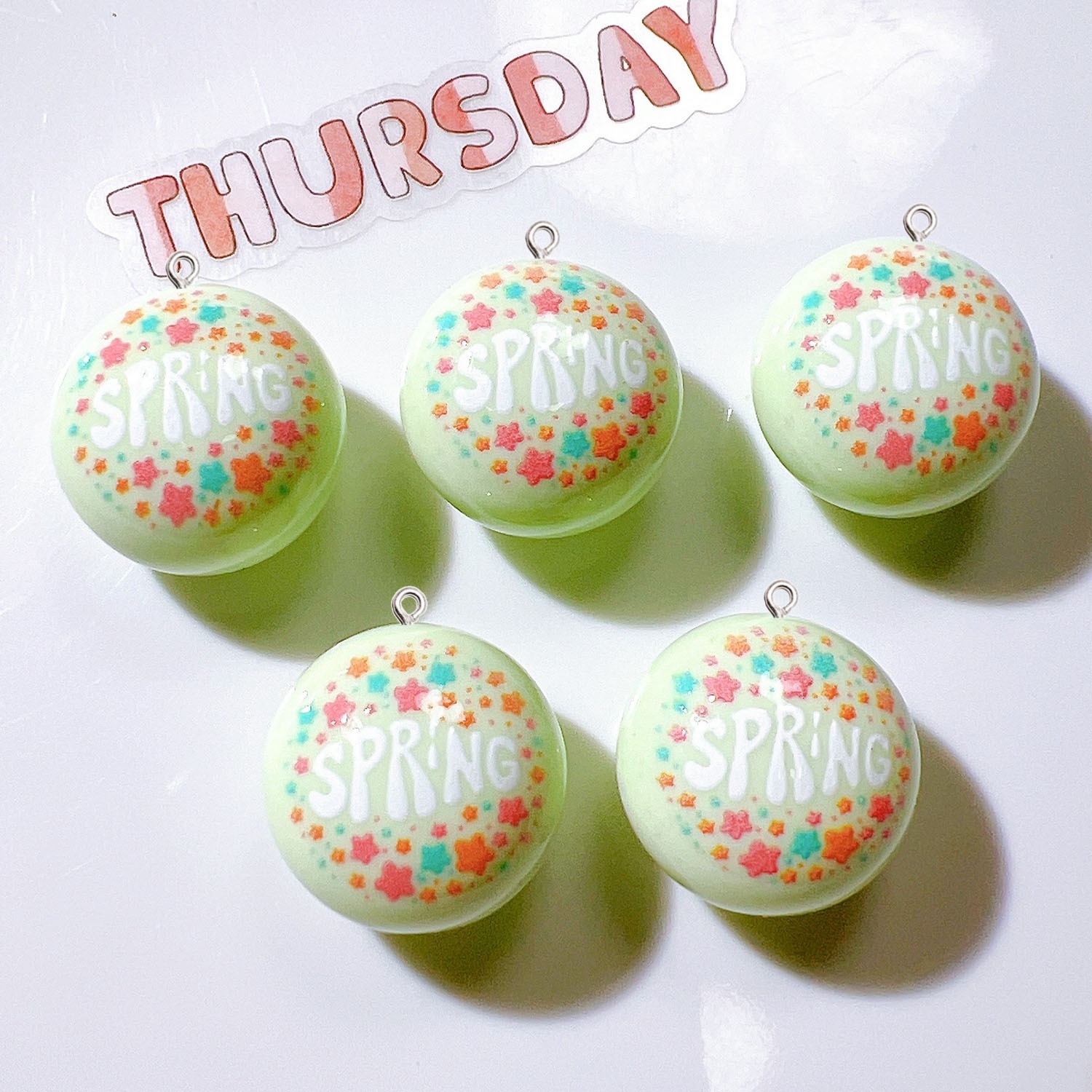 10Pcs Circular Planar Resin Ch - Resin Art Earrings Material บทวิจารณ์และราคา