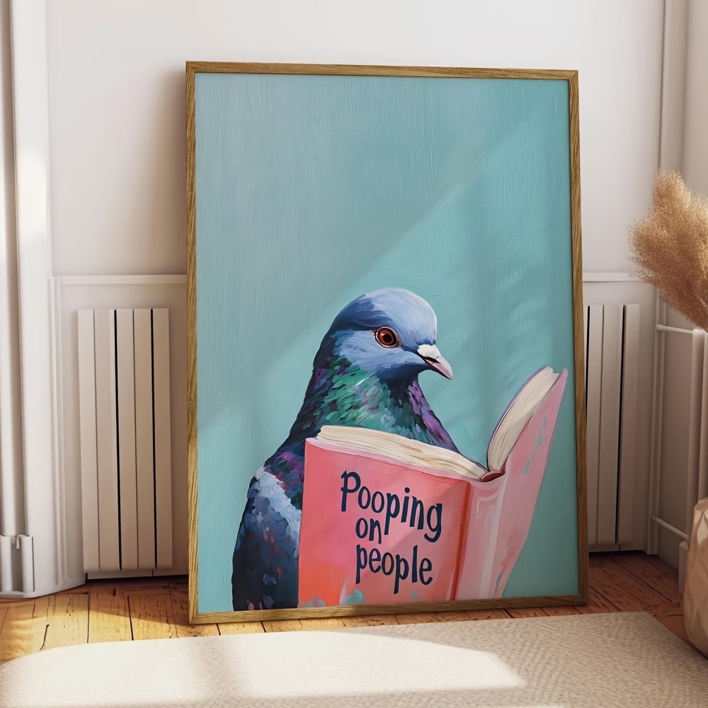 Modern Pigeon Reading Pooping  - Resin Art On Canvas บทวิจารณ์และราคา