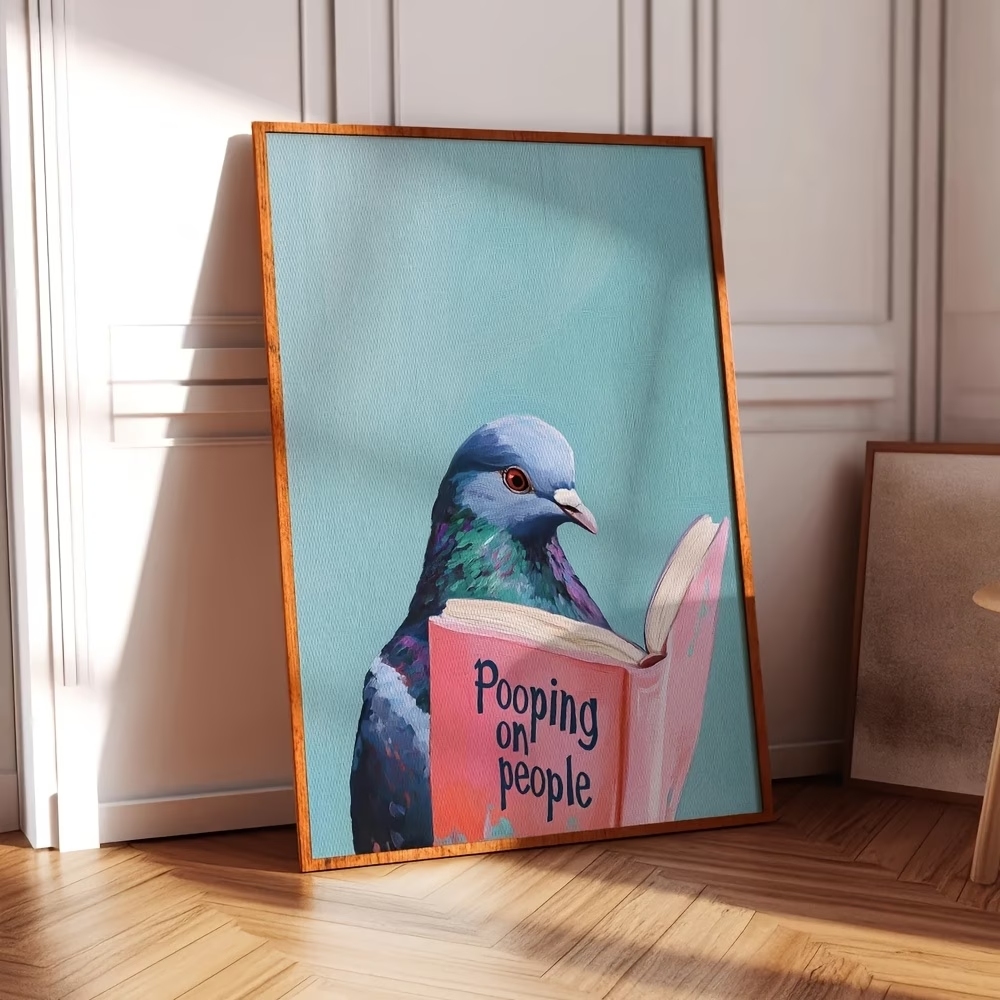 Modern Pigeon Reading Pooping  - Resin Art On Canvas บทวิจารณ์และราคา