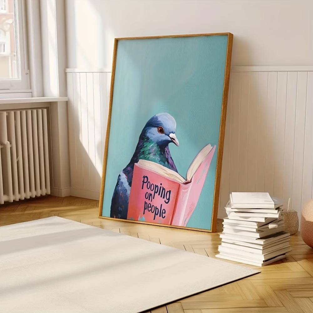 Modern Pigeon Reading Pooping  - Resin Art On Canvas บทวิจารณ์และราคา