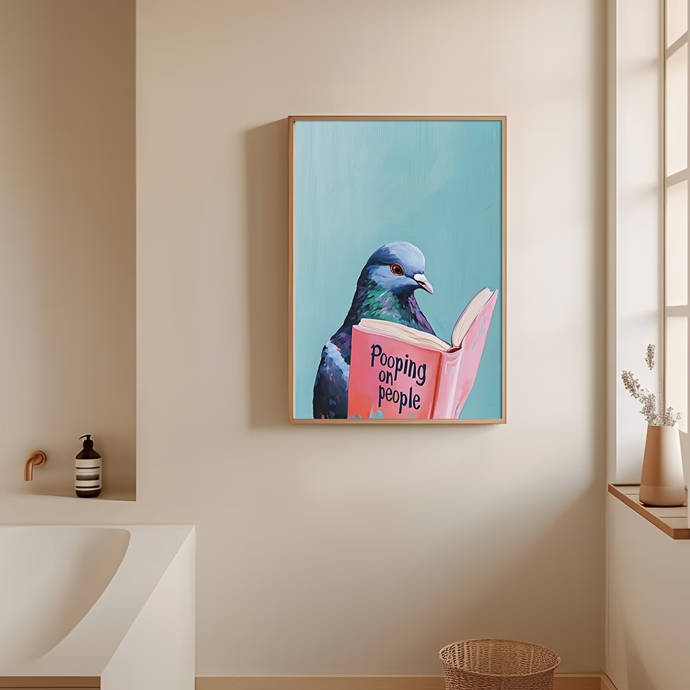 Modern Pigeon Reading Pooping  - Resin Art On Canvas บทวิจารณ์และราคา