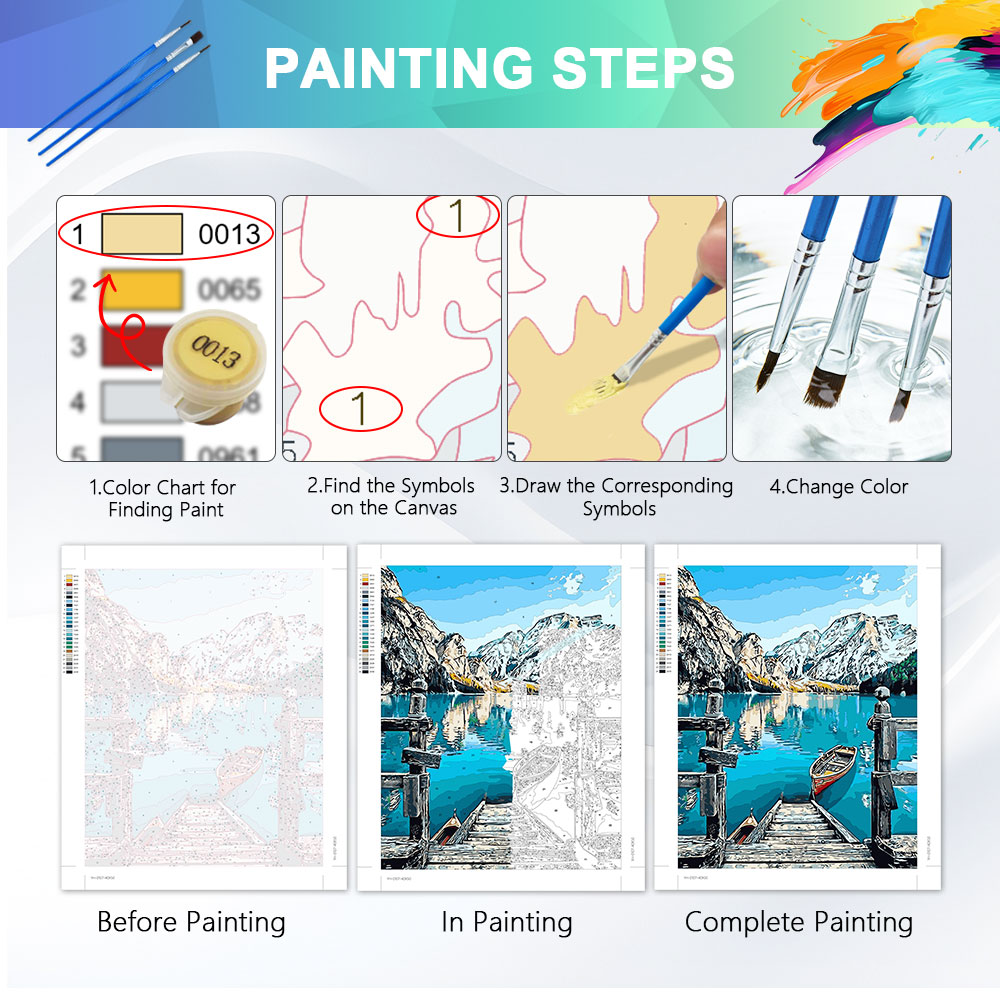 HUACAN Painting By Number Kits - Resin Art On Canvas บทวิจารณ์และราคา