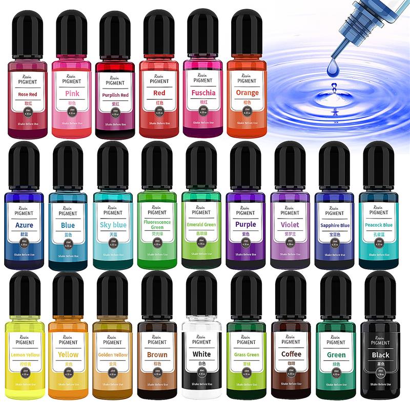 24 Color 10ml/Bottle Epoxy Res - Resin Art Alcohol Ink บทวิจารณ์และราคา