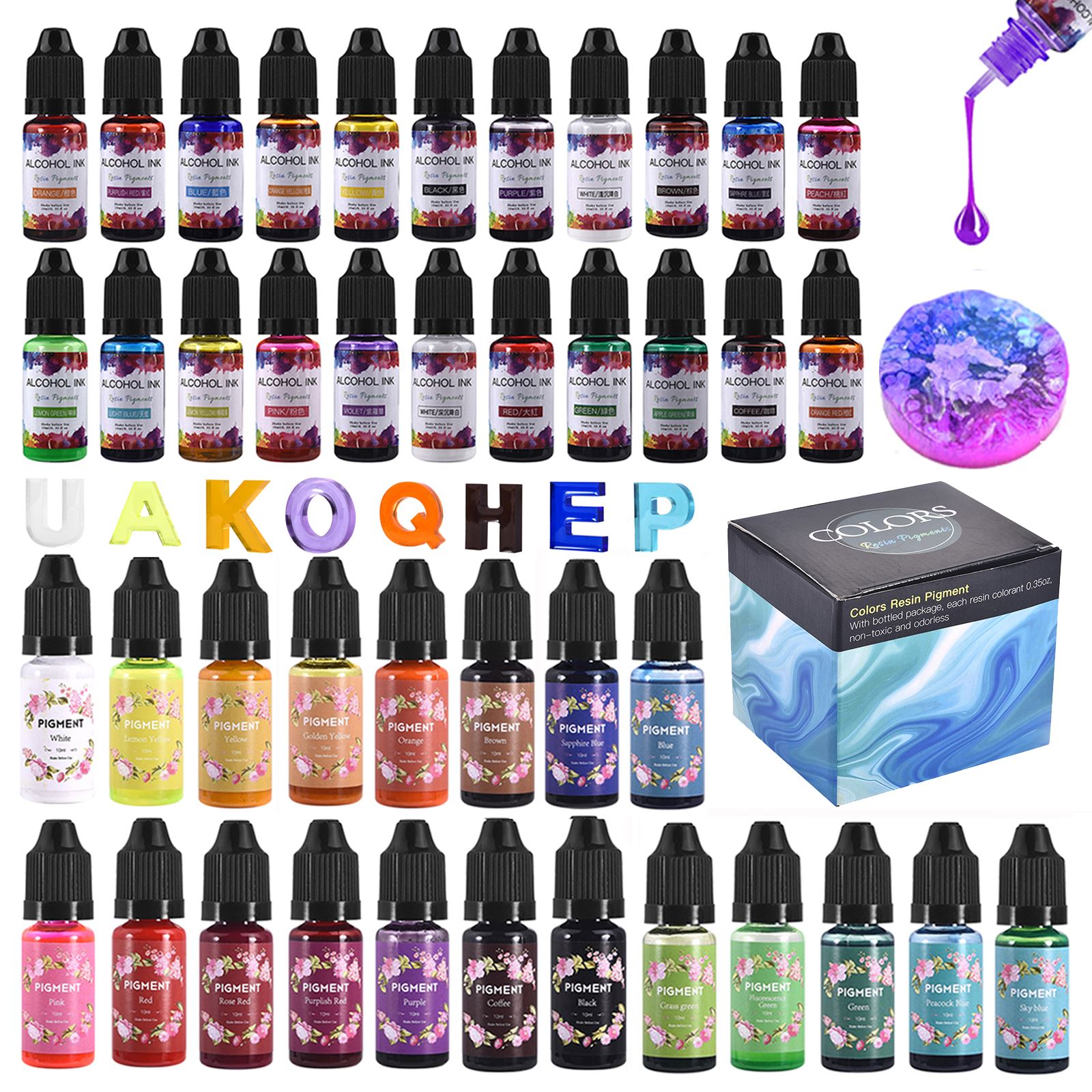 1 Set Resin Pigment Kit Art In - Resin Art Alcohol Ink บทวิจารณ์และราคา
