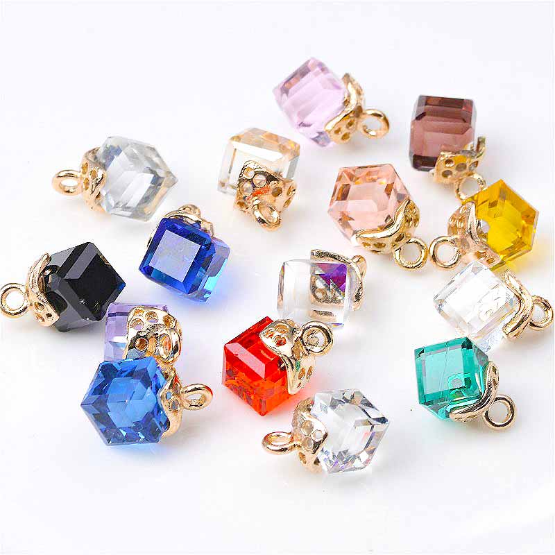 10Pcs Mix Color Glass Earring  - Resin Art Cube บทวิจารณ์และราคา