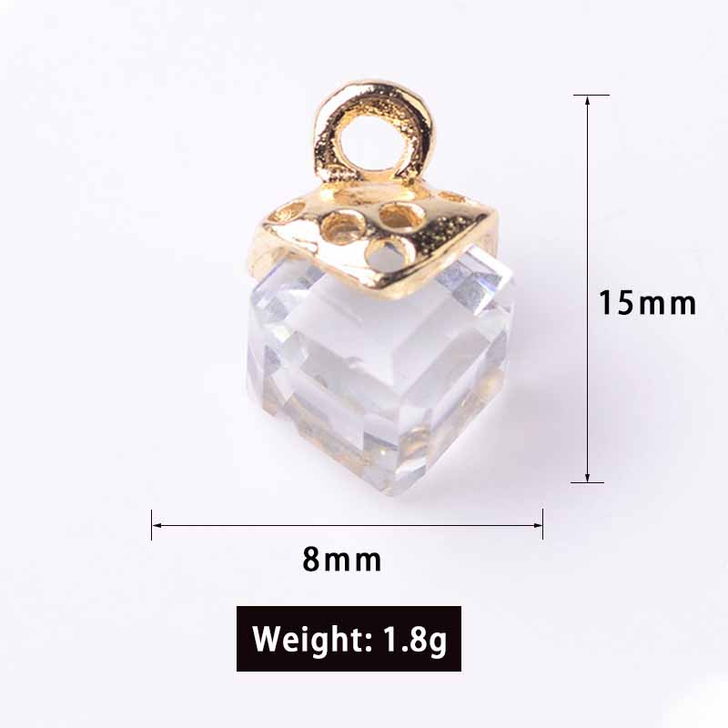 10Pcs Mix Color Glass Earring  - Resin Art Cube บทวิจารณ์และราคา