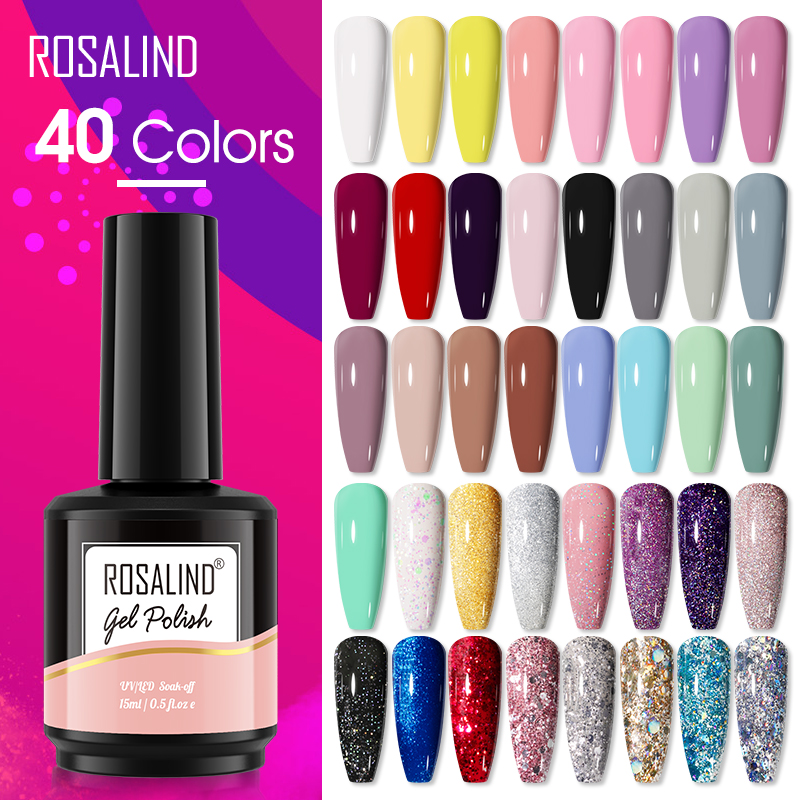 ROSALIND 15ML Glitter Nail Gel - Glitter Powder Resin บทวิจารณ์และราคา
