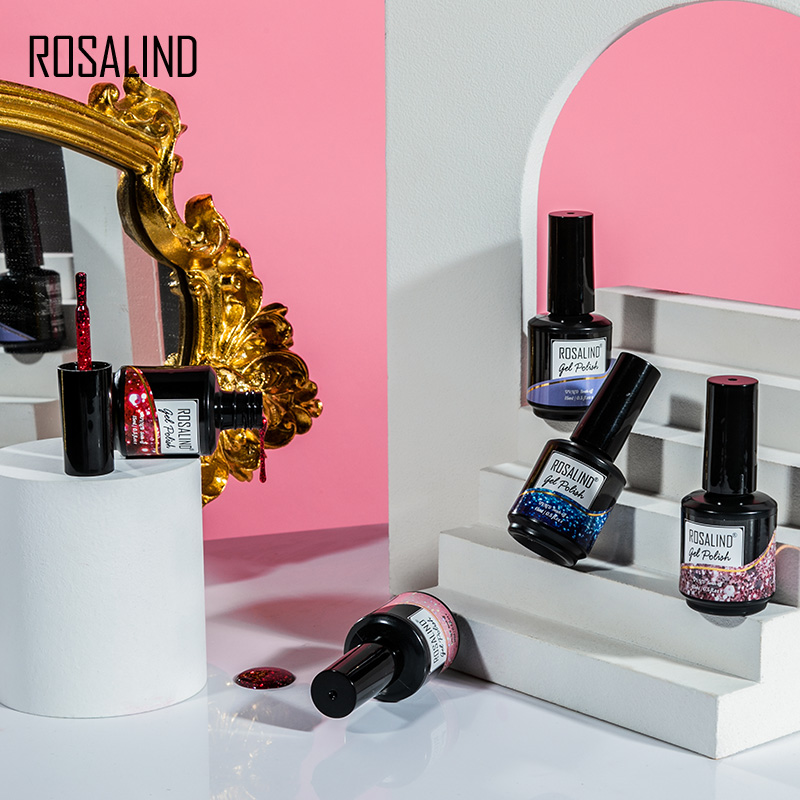 ROSALIND 15ML Glitter Nail Gel - Glitter Powder Resin บทวิจารณ์และราคา